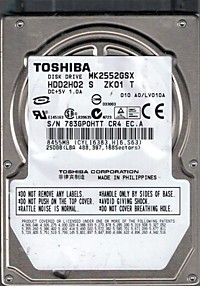 HDD 250GB Toshiba MK2552GSX 2.5" SATA
