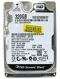 HDD 320GB WD Scorpio Black WD3200BEKT 2.5" SATA